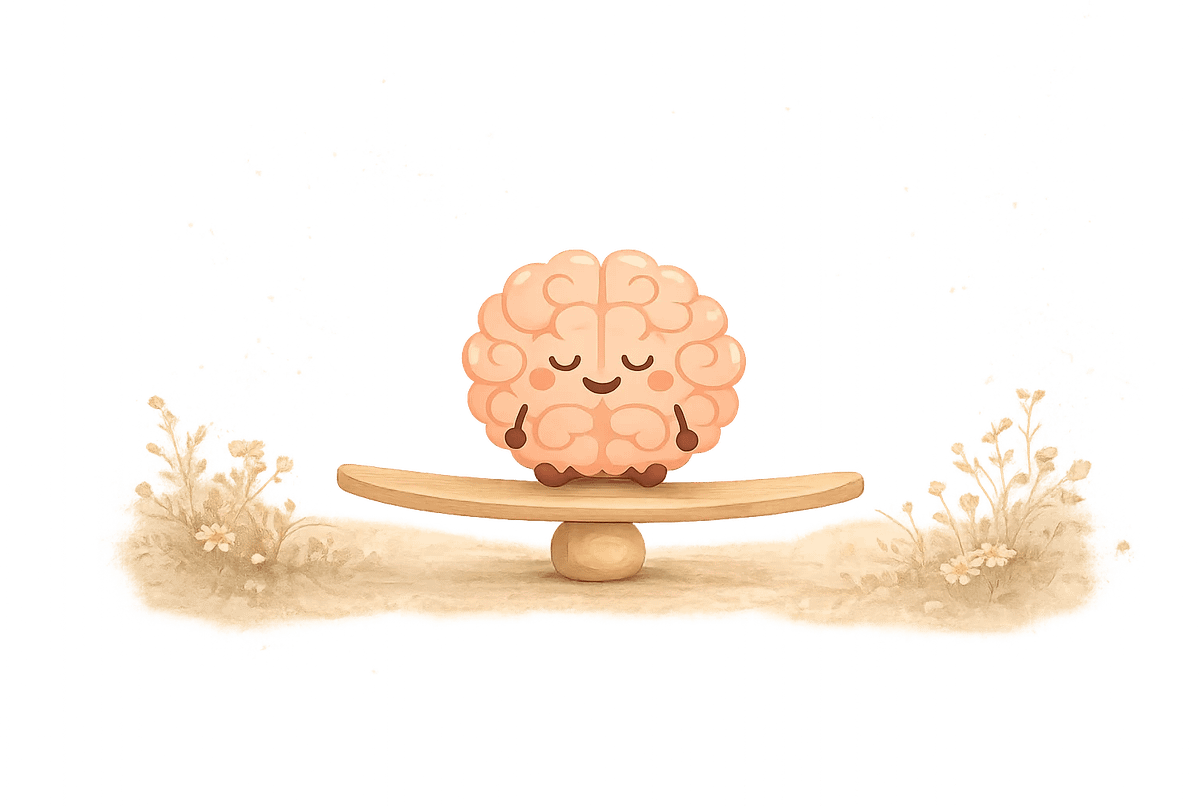 Illustration eines entspannten Gehirns